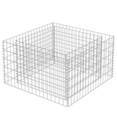 Vidaxl Visoka greda gabion pocinkano jeklo 90x90x50 cm