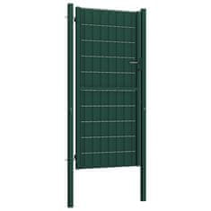 Vidaxl Vrata za ograjo PVC in jeklo 100x124 cm zelena