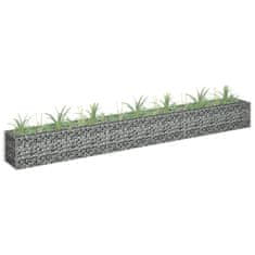 Vidaxl Visoka greda gabion pocinkano jeklo 270x30x30 cm