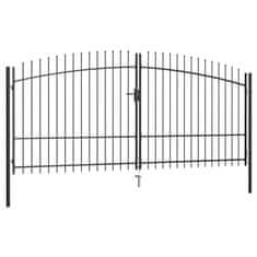 Vidaxl Dvojna vrata za ograjo koničasta 400x225 cm