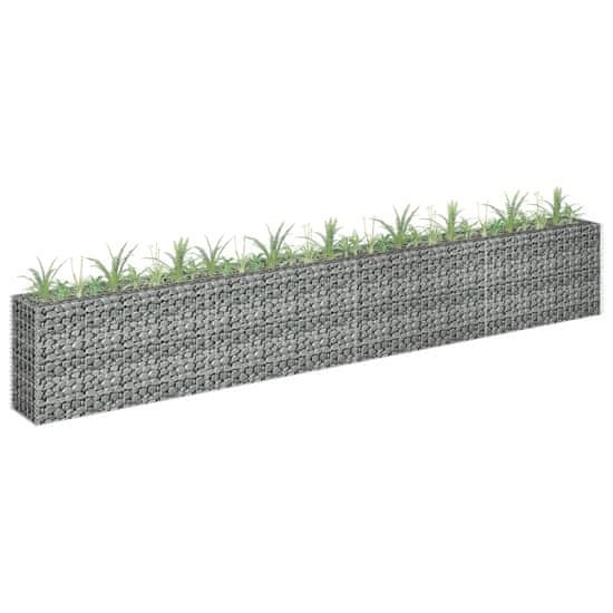 Vidaxl Visoka greda gabion pocinkano jeklo 360x30x60 cm