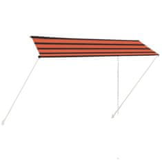 Vidaxl Zložljiva tenda 350x150 cm oranžna in rjava