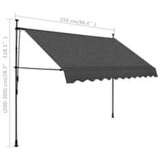 Vidaxl Ročno zložljiva tenda z LED lučkami 250 cm antracitna
