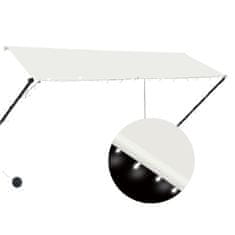 Vidaxl Zložljiva tenda z LED lučmi 300x150 cm krem