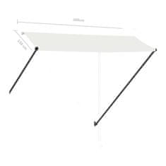 Vidaxl Zložljiva tenda z LED lučmi 300x150 cm krem