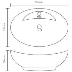 Vidaxl Razkošen umivalnik ovalen mat svetlo siv 58,5x39 cm keramika