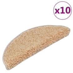 Vidaxl Preproge za stopnice 10 kosov 65x25 cm krem