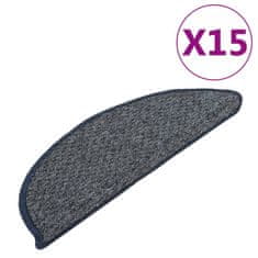 Vidaxl Preproge za stopnice 15 kosov temno modre 56x20 cm