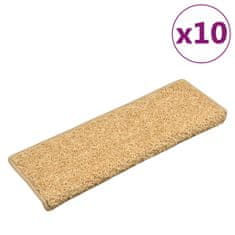 Greatstore Preproge za stopnice 10 kosov 65x25 cm bež