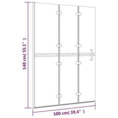 Greatstore Zložljiva tuš kabina ESG 100x140 cm bela