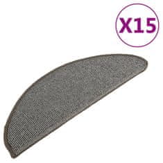 Vidaxl Preproge za stopnice 15 kosov sive 65x21x4 cm