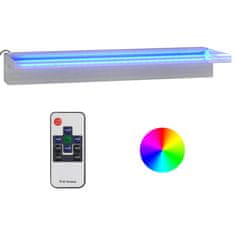 Vidaxl Vodni slap z RGB LED, nerjaveče jeklo, 60 cm