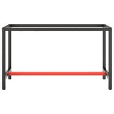 Vidaxl Okvir za delovno mizo mat črn in mat rdeč 140x50x79 cm kovinski