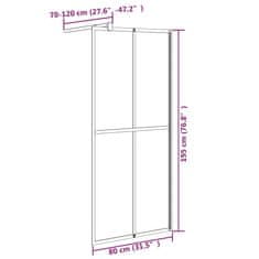 Vidaxl Pregrada za tuš 80x195 cm temno kaljeno steklo