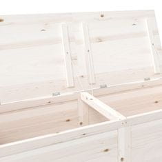 Vidaxl Zunanja škatla za blazine bela 150x50x56 cm trden les jelke