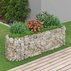 Vidaxl Visoka greda gabion pocinkano železo 190x50x50 cm