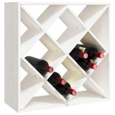 Greatstore Stojalo za vino belo 62x25x62 cm trdna borovina