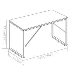 Vidaxl Računalniška miza črna in hrast 120x60x73 cm