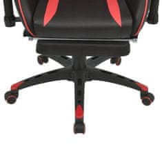 Vidaxl Pisarniški stol s športnim sedežem in oporo za noge rdeče barve