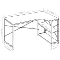 Vidaxl Računalniška miza bela 120x72x70 cm