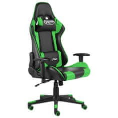 Vidaxl Vrtljiv gaming stol zelen PVC