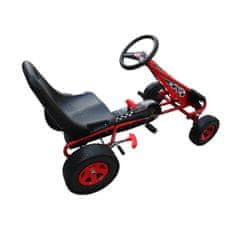 Vidaxl Rdeči Go Kart na pedala z nastavljiv sedežem