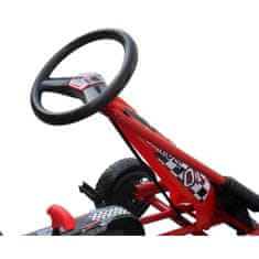 Greatstore Rdeči Go Kart na pedala z nastavljiv sedežem