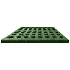 Vidaxl Zaščitne plošče 12 kosov guma 50x50x3 cm zelene