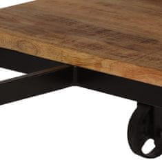 Vidaxl Pisalna miza z zložljivim stolčkom trdni mangov les 115x50x76cm