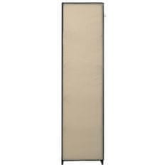 Vidaxl Garderobna omara s predelki in palicami krem 150x45x176cm blago