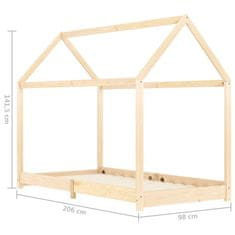 Vidaxl Otroški posteljni okvir iz trdne borovine 90x200 cm