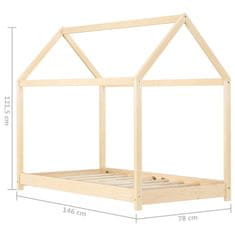 Vidaxl Otroški posteljni okvir iz trdne borovine 70x140 cm