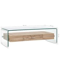 Vidaxl Klubska mizica prozorna 98x45x31 cm kaljeno steklo