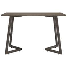 Vidaxl Jedilna miza, siva, 120x60x74 cm, MDF in železo