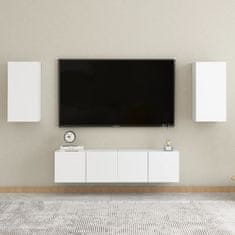 Vidaxl Komplet TV omaric 4-delni bela iverna plošča