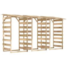 Greatstore Pergola s streho 3 kosi 100x90x200 cm impregnirana borovina