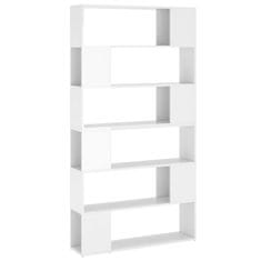 Vidaxl Knjižna omara za razdelitev prostora sijaj bela 100x24x188 cm