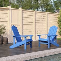 Vidaxl Vrtni stoli Adirondack 2 kosa HDPE aqua modri