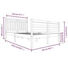 shumee Posteljni okvir iz trdnega lesa 120x200 cm