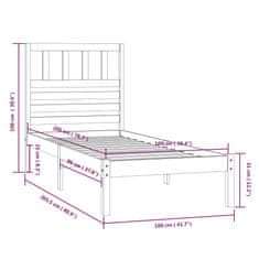 Vidaxl Okvir za posteljo, masivni borov les, 100 x 200 cm