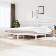 Vidaxl Okvir za posteljo, bel, masivni borov les, 180x200 cm, 6FT