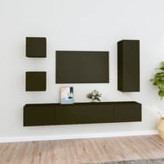 Vidaxl Komplet TV omaric 5-delni črn inženirski les
