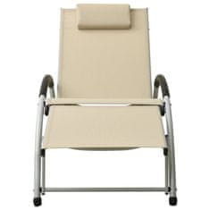 Vidaxl 310530 Sun Lounger with Pillow Textilene Cream