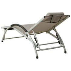 Vidaxl 310531 Sun Lounger with Pillow Textilene Taupe