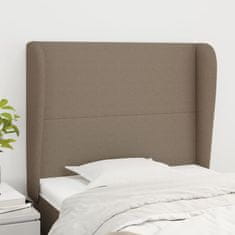 shumee vidaXL Vzglavje z ušesi taupe 103x23x118/128 cm blago