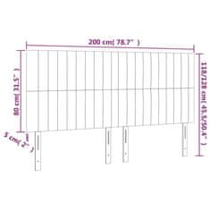 Vidaxl LED posteljno vzglavje modro 200x5x118/128 cm blago