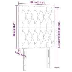 Vidaxl LED posteljno vzglavje krem 80x7x118/128 cm blago