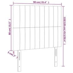 Vidaxl LED posteljno vzglavje roza 90x5x118/128 cm žamet