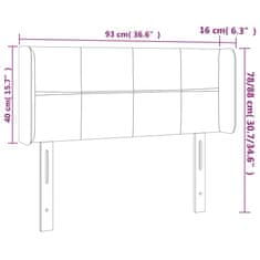 Vidaxl LED posteljno vzglavje črno 93x16x78/88 cm žamet