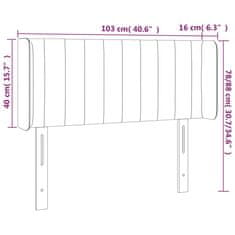 Vidaxl LED posteljno vzglavje temno sivo 103x16x78/88 cm blago